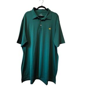 Masters Tech Golf Polo Shirt Mens XXL Augusta Green Performance Embroidered EUC